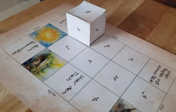 Ferien-Schatzsuche gebastelter Würfel